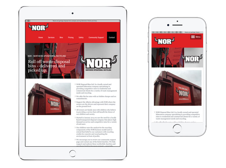 NOR Disposal Bins Mobile Website Devices