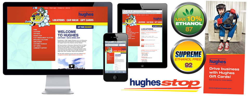 Hughes Car Wash Edmonton Web Design Slide